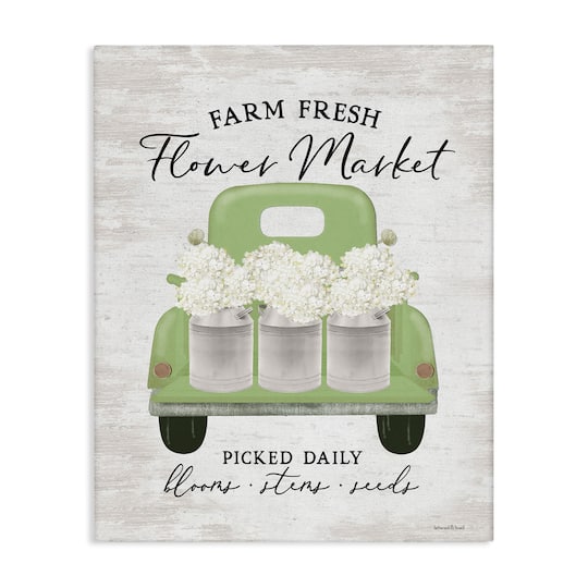 Stupell Industries Farm Fresh Flower Market White Hydrangeas Milk Tin Canvas Wall Art